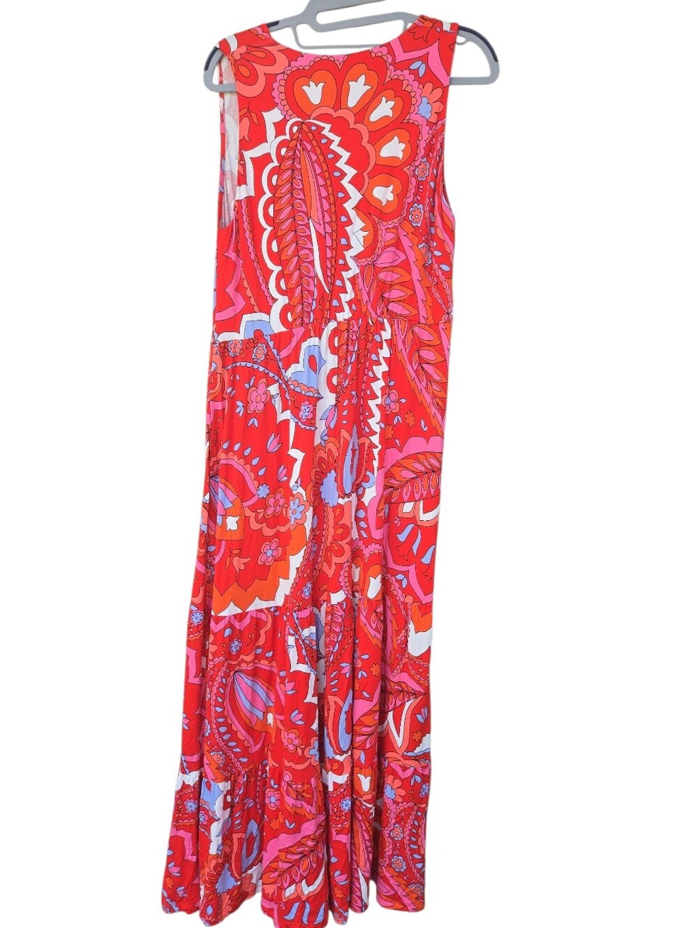 Boden Pink & Red Paisley Maxi Dress Size 8R - Picture 5 of 7